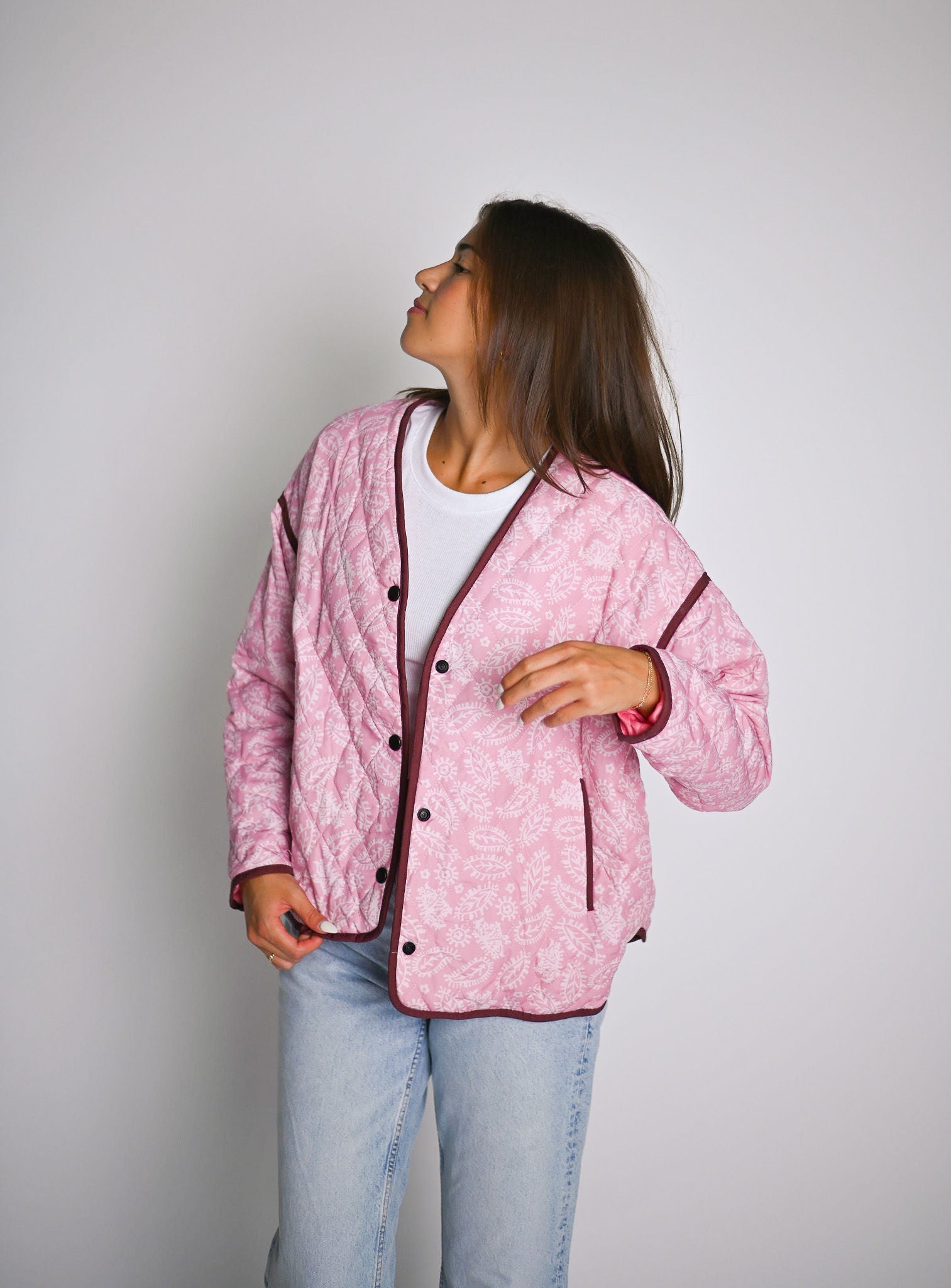 Pink Paisley Quilted Jacket