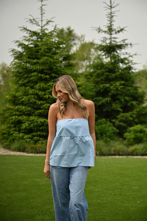 Summer Tan Top - Blue
