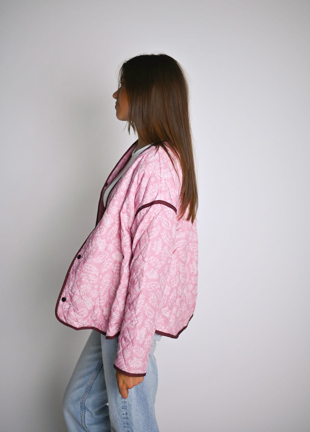 Pink Paisley Quilted Jacket