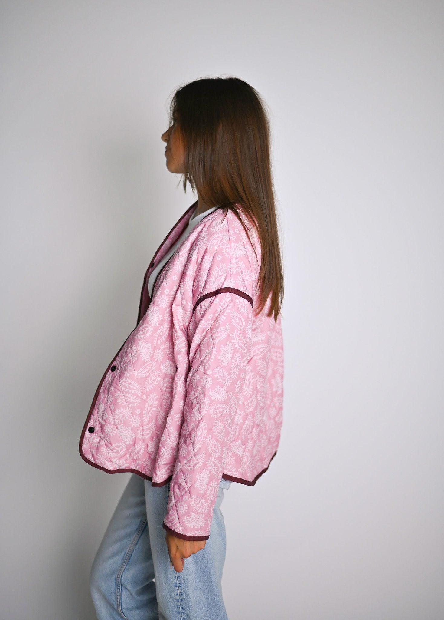 Pink Paisley Quilted Jacket