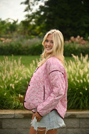 Pink Paisley Quilted Jacket