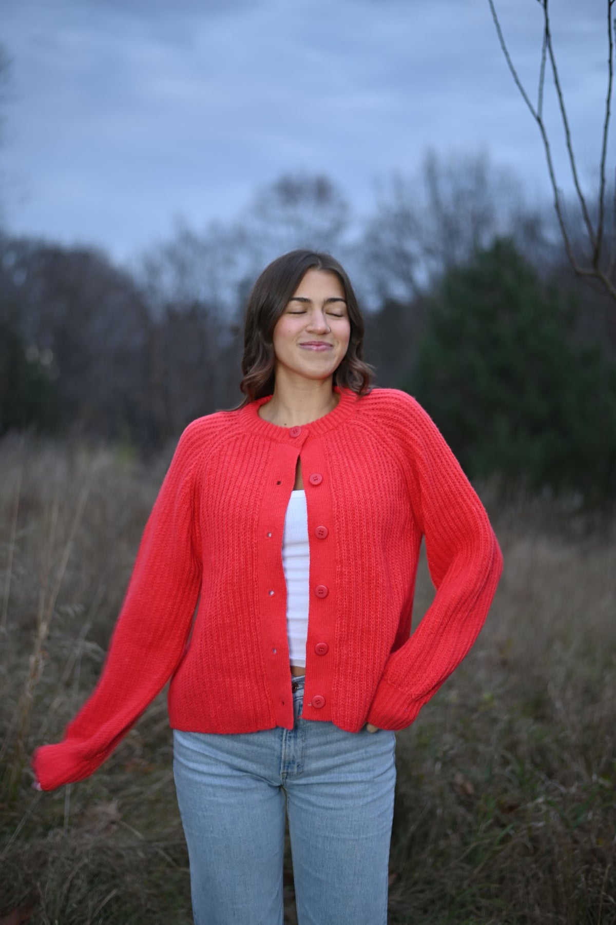 Lila Cardigan- Red