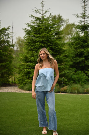 Summer Tan Top - Blue
