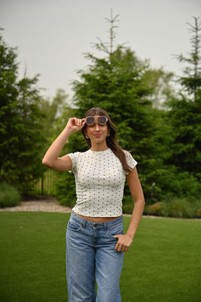 Polka Dot Tee - White