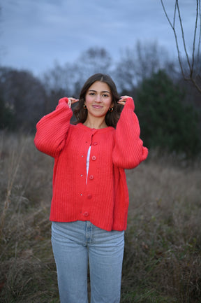 Lila Cardigan- Red