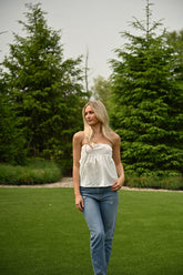 Summer Tan Top - White