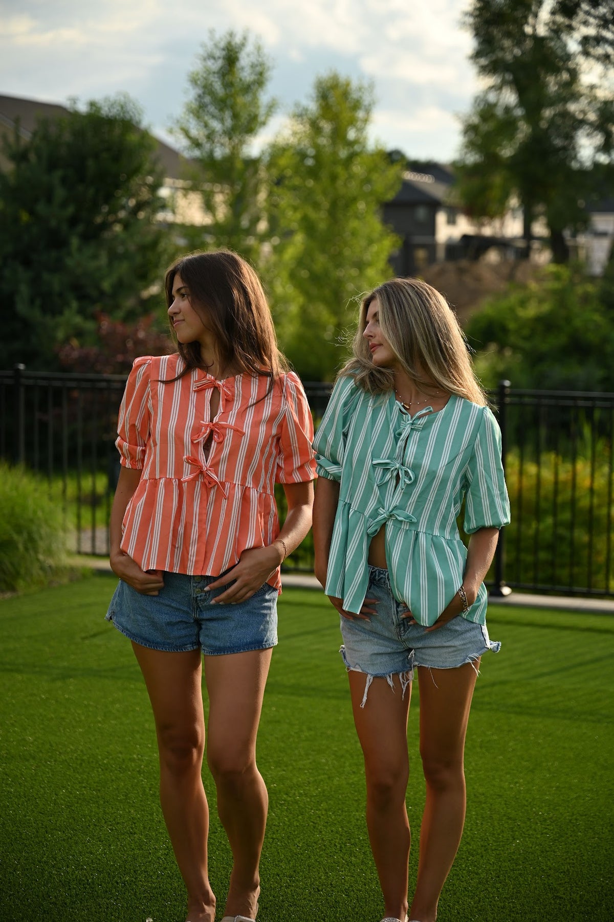 Bow Bliss Striped Top - Orange