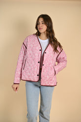 Pink Paisley Quilted Jacket