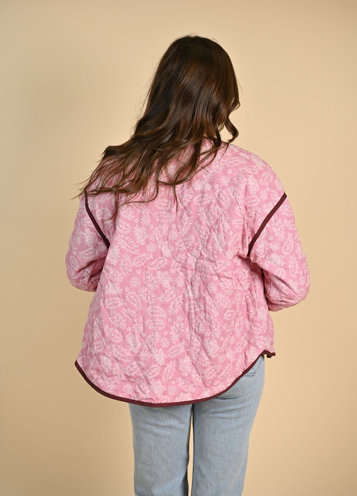 Pink Paisley Quilted Jacket