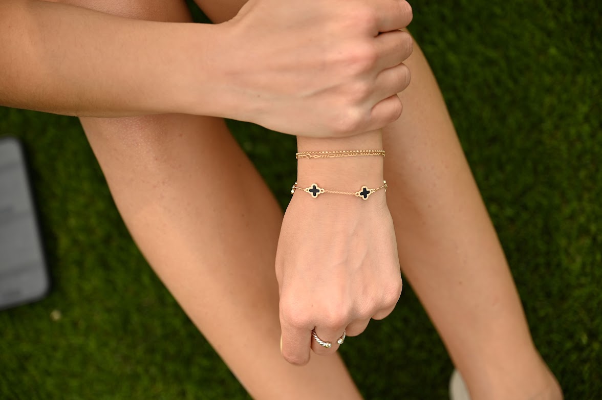 Pearl Five Clover Station Bracelet