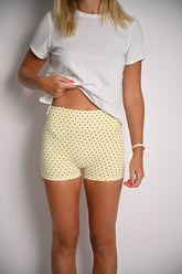 Polka Dot Biker Shorts- Yellow