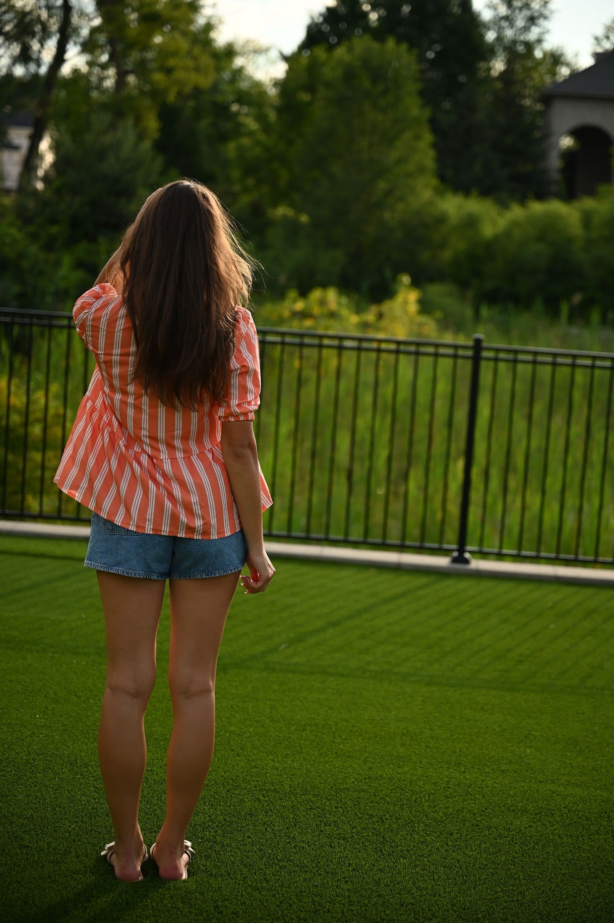 Bow Bliss Striped Top - Orange