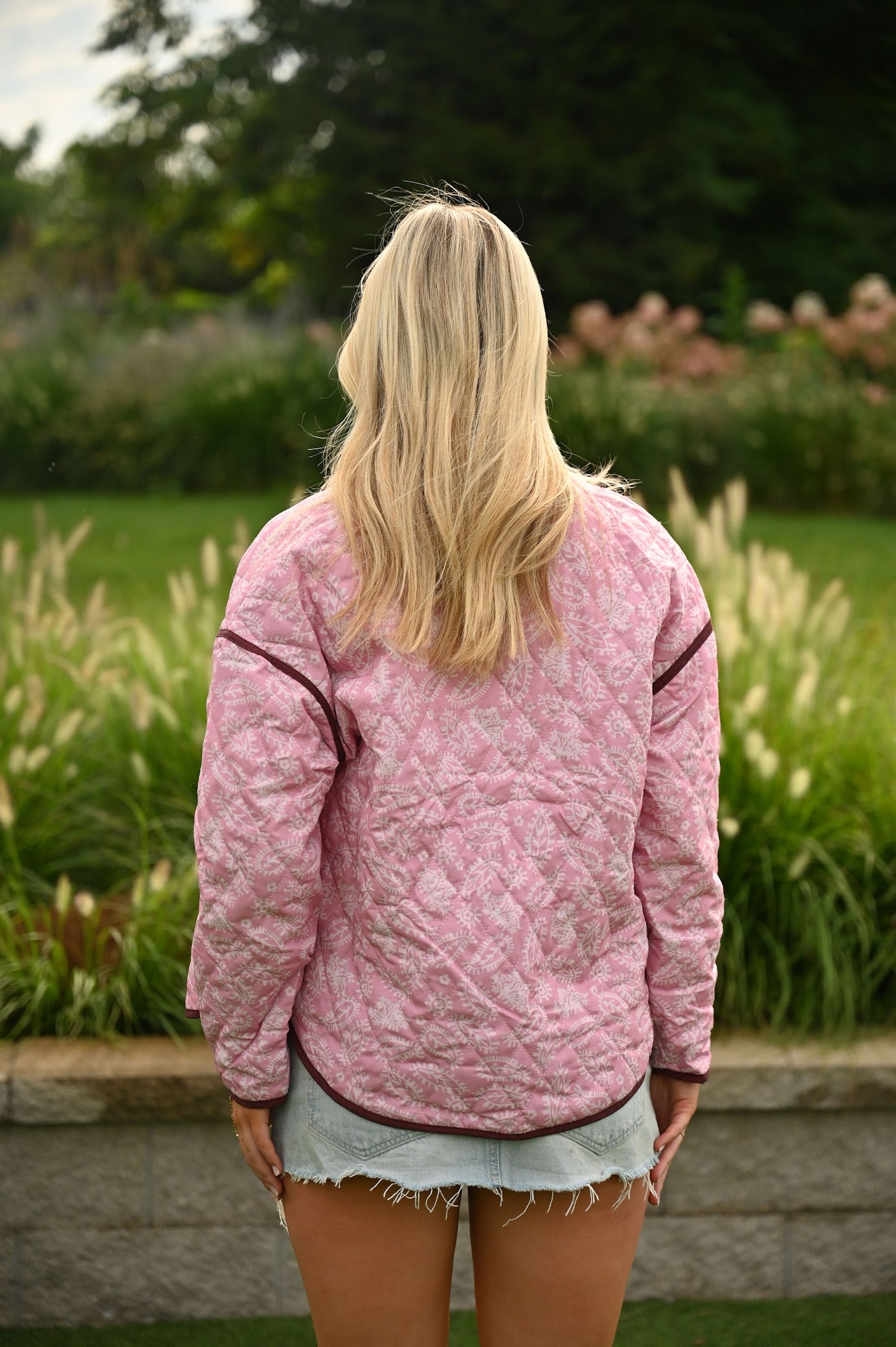 Pink Paisley Quilted Jacket