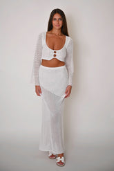 Beach CoverUp Two Piece - White