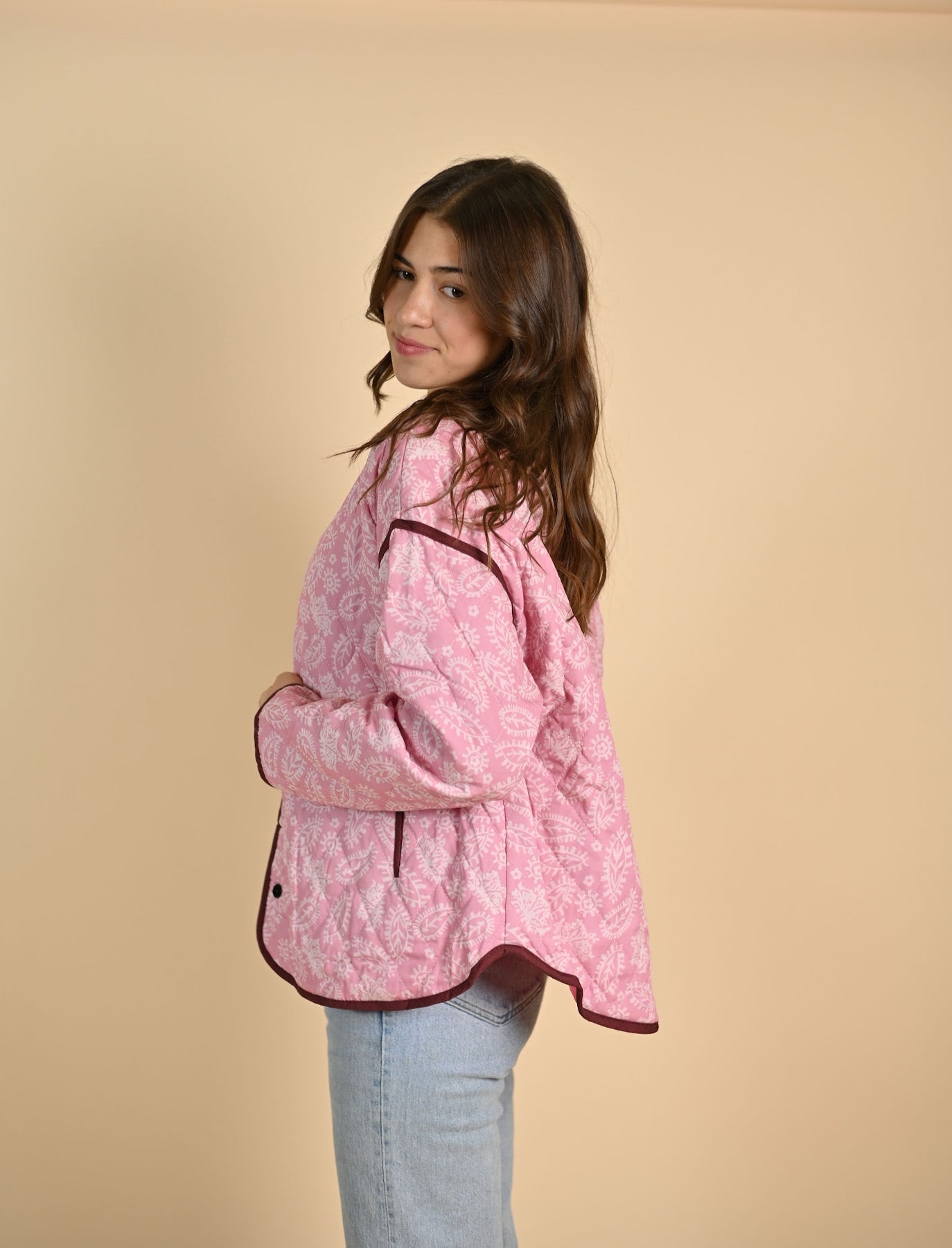 Pink Paisley Quilted Jacket