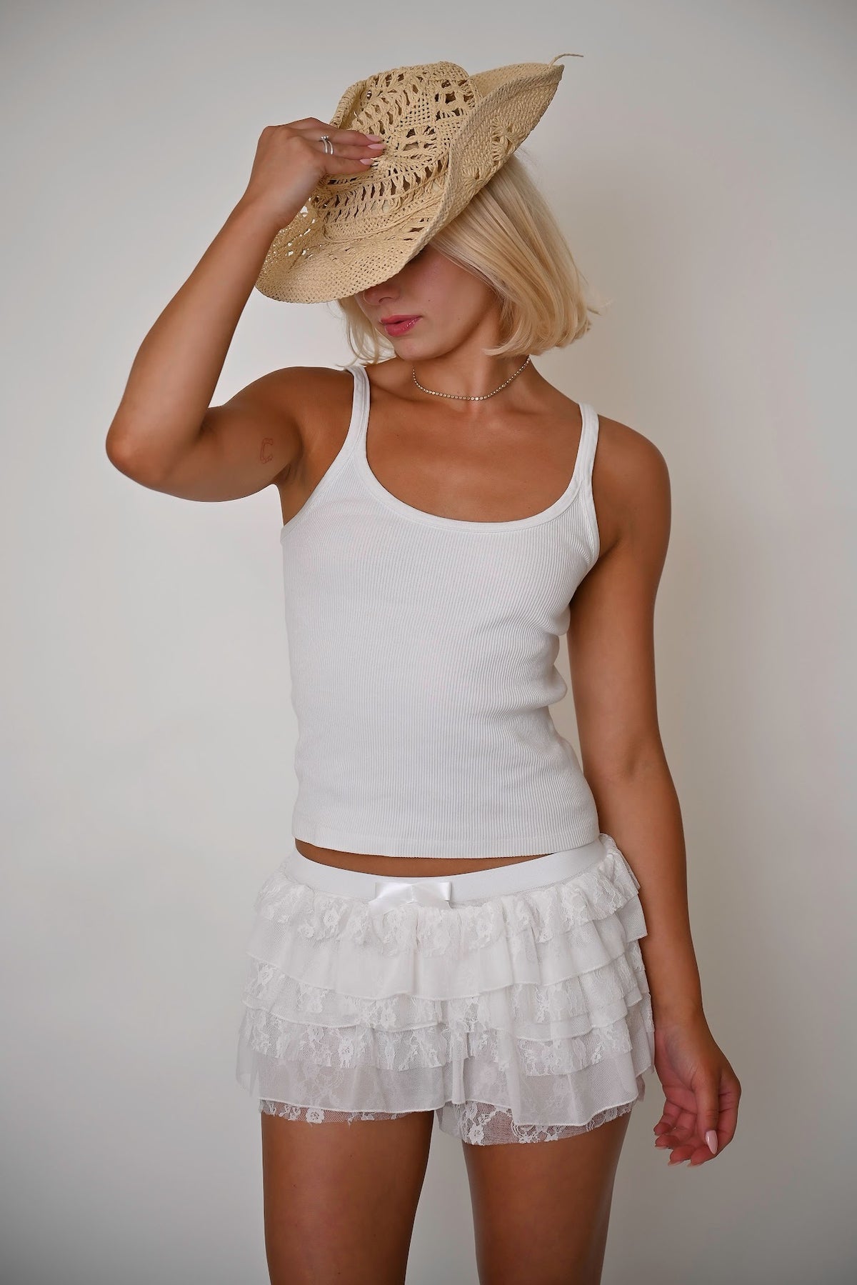 Texas Lace Skirt- White