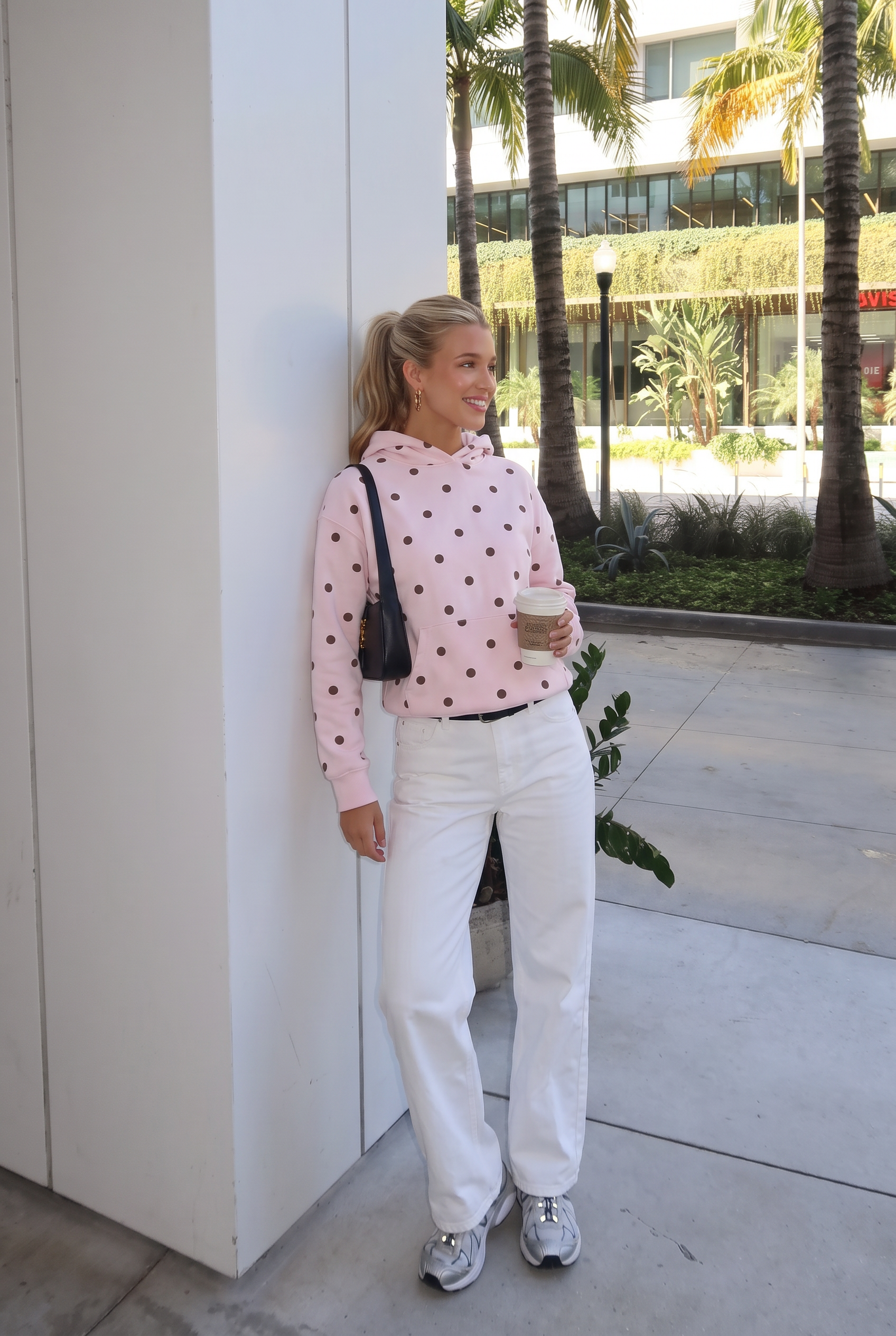 Pink Polka Dot Hoodie