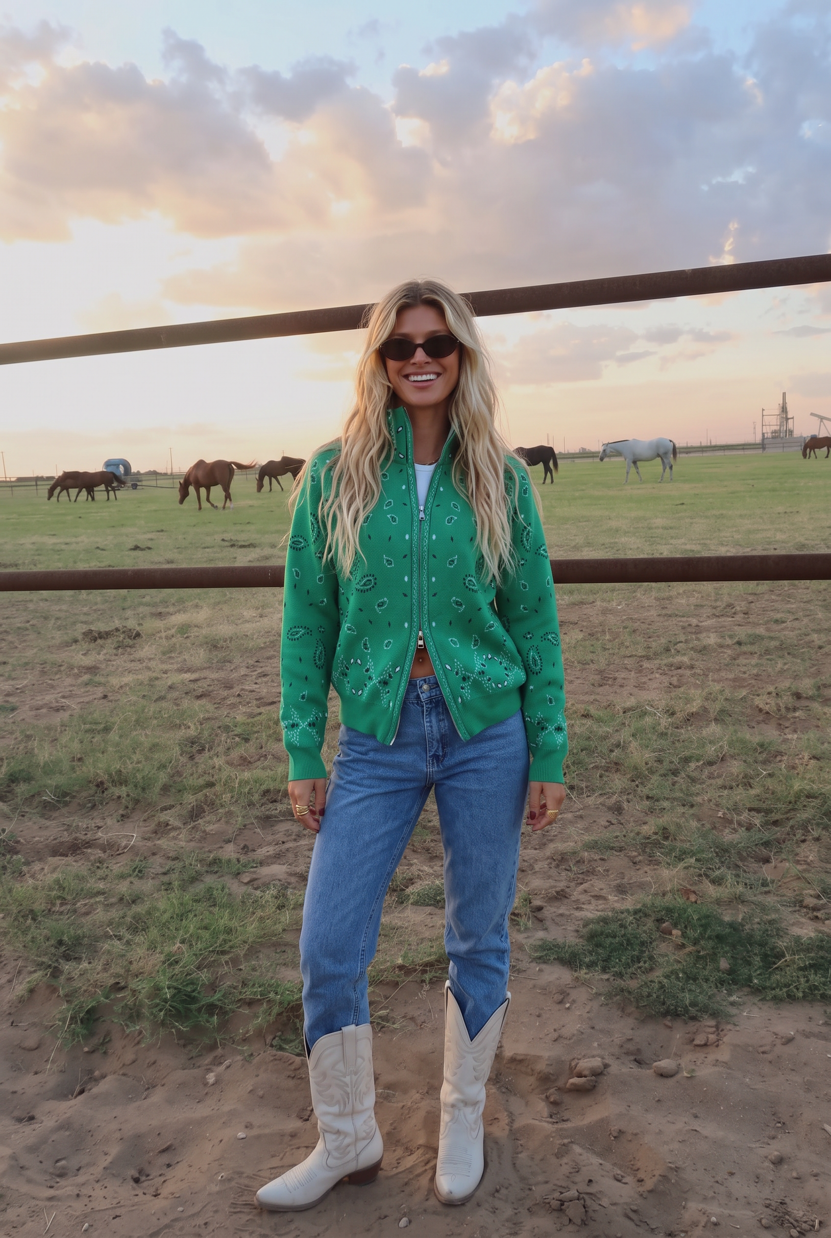 Capri Cardigan Mockneck - Green