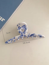 Blue Marble Hair Clip Long