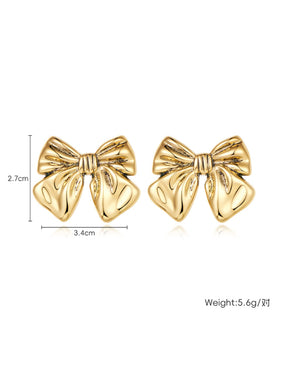 Golden Glamour Bow Earring