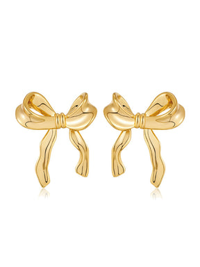 Golden Glamour Bow Earring